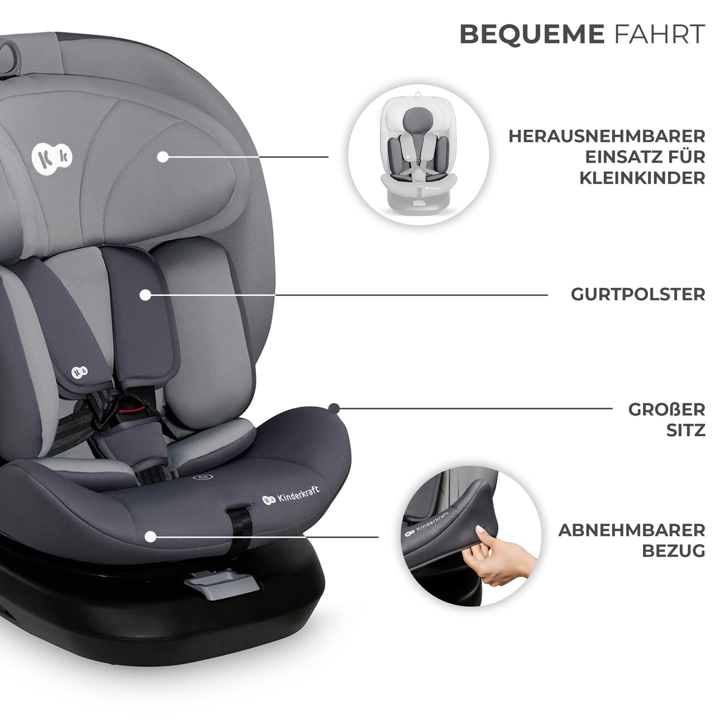 Kinderkraft I-GROW ISOFIX Kindersitz, verstellbar 0-12 Jahre