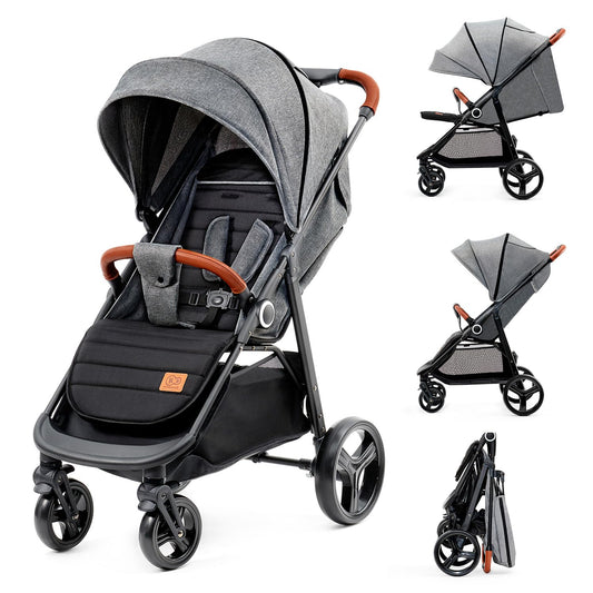 Kinderkraft GRANDE PLUS Reisebuggy Grau, gefederte Räder