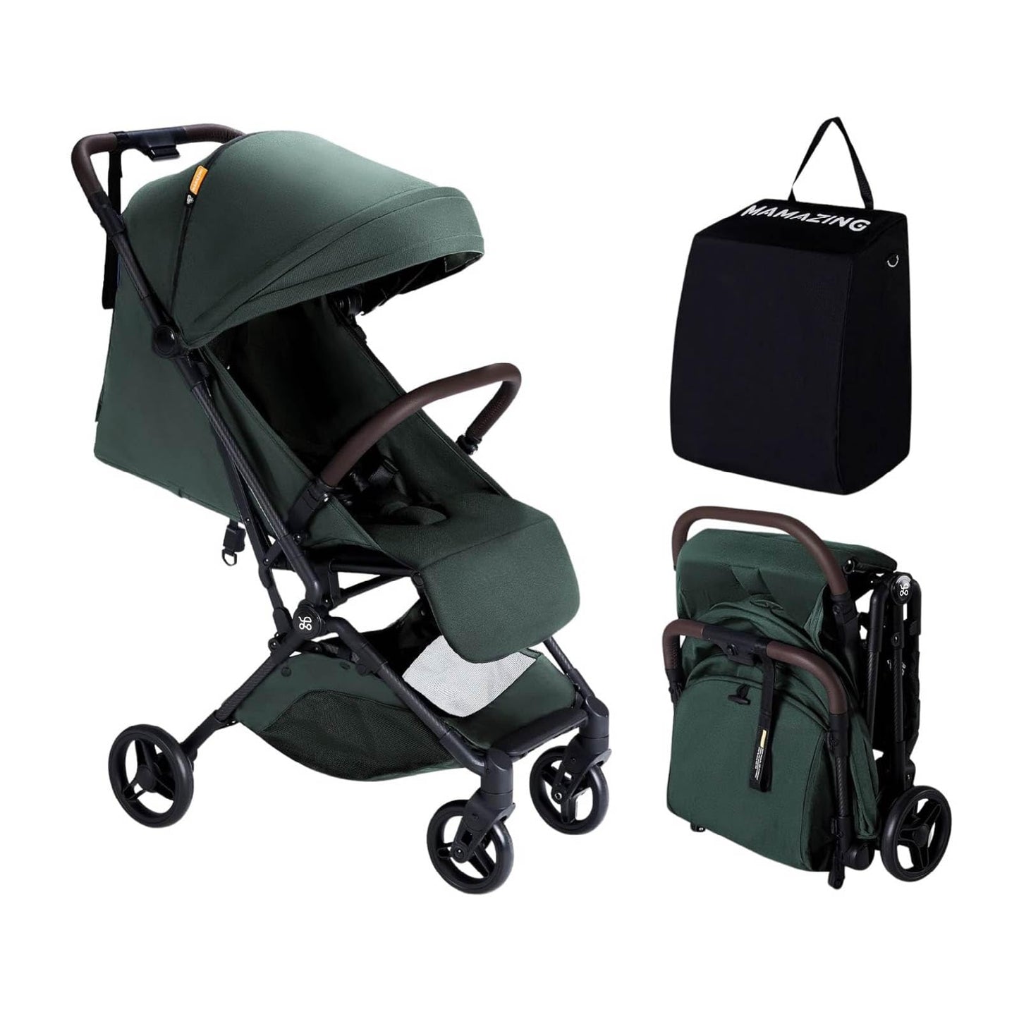 MAMAZING Baby Buggy Grün, kompakter Reisekinderwagen