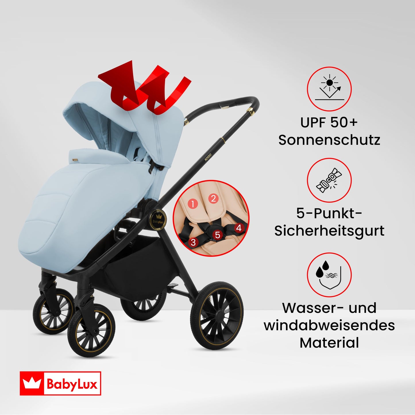 Baby Kinderwagen 3in1, Buggy mit Babyschale
