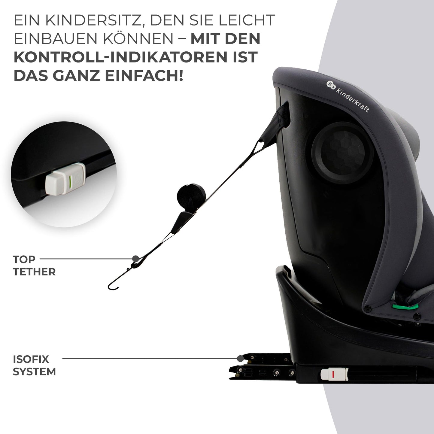 Kinderkraft I-GROW ISOFIX Kindersitz, verstellbar 0-12 Jahre