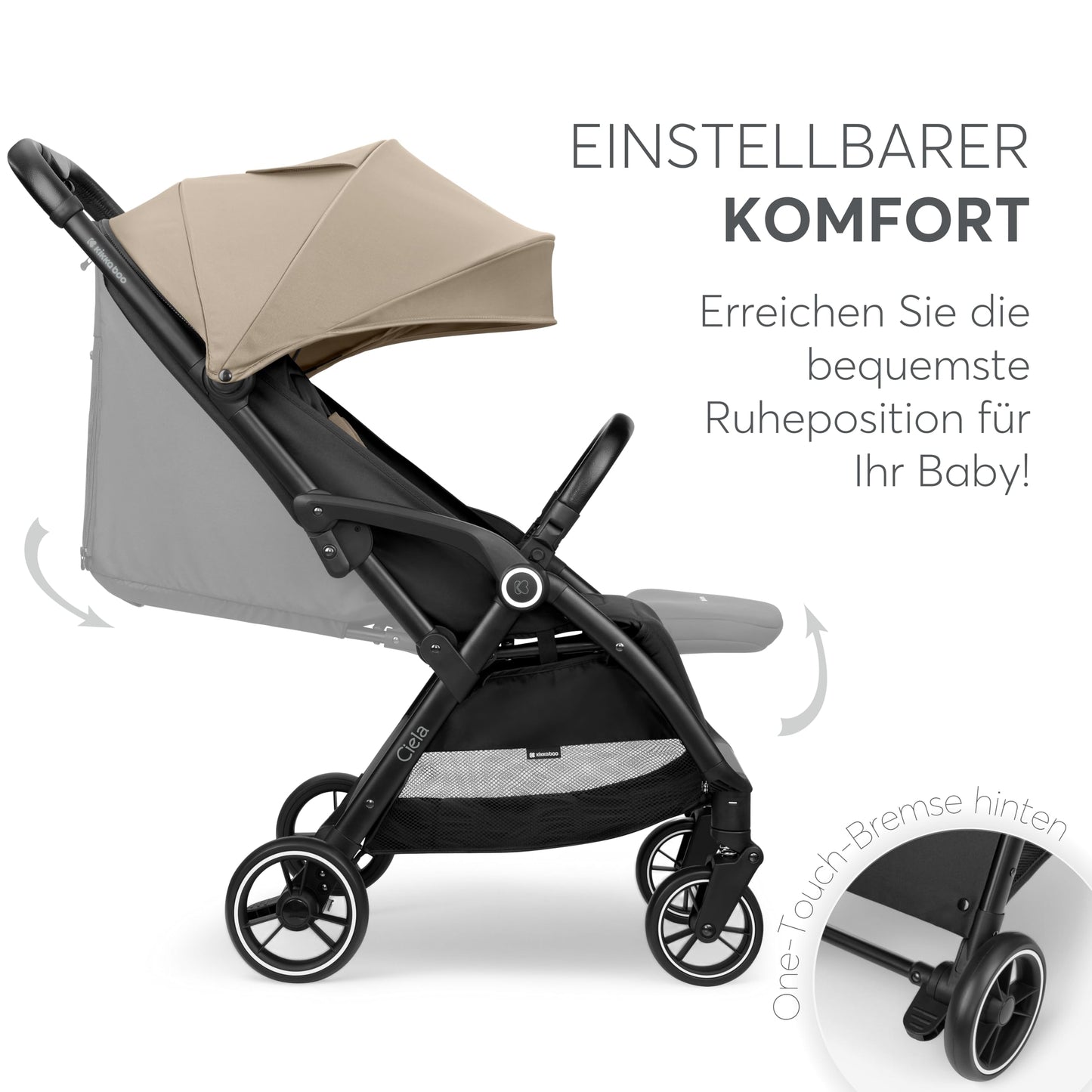 KikkaBoo CIELA Reisebuggy Kinderwagen, wasserabweisend Beige