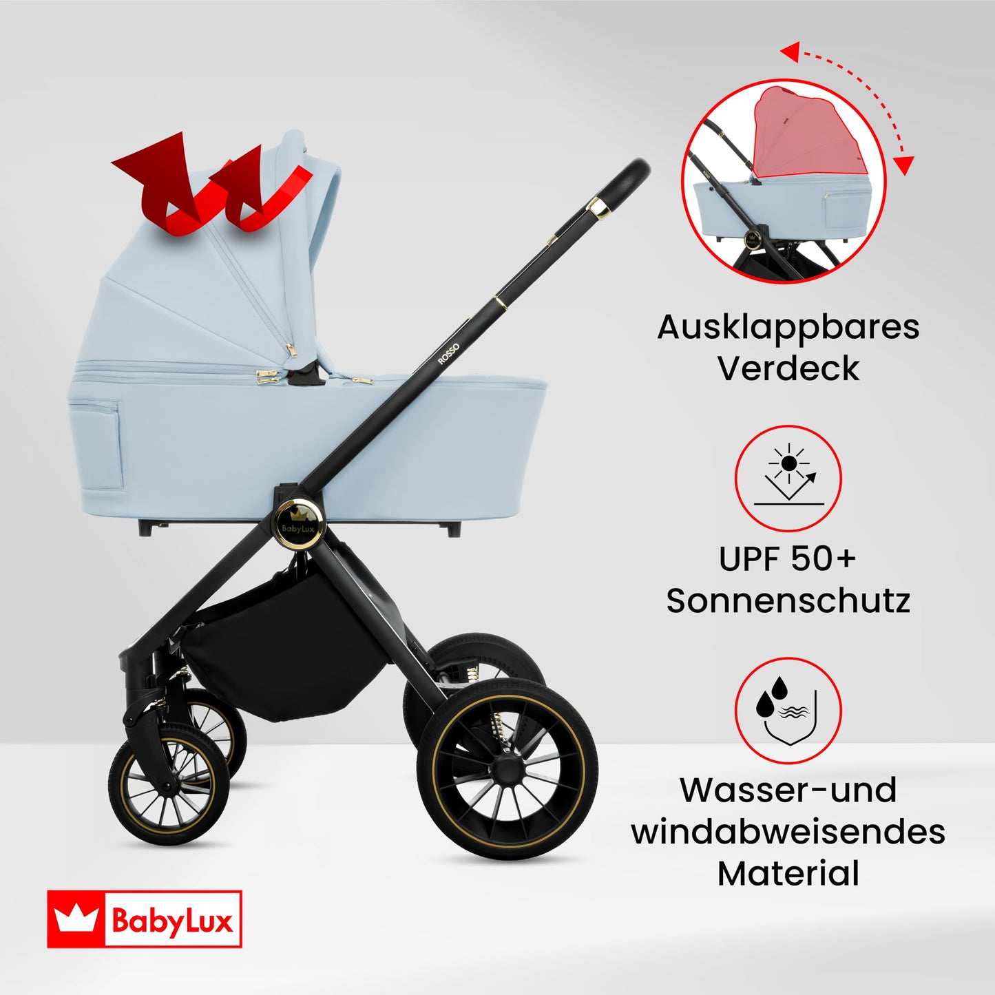 Baby Kinderwagen 3in1, Buggy mit Babyschale