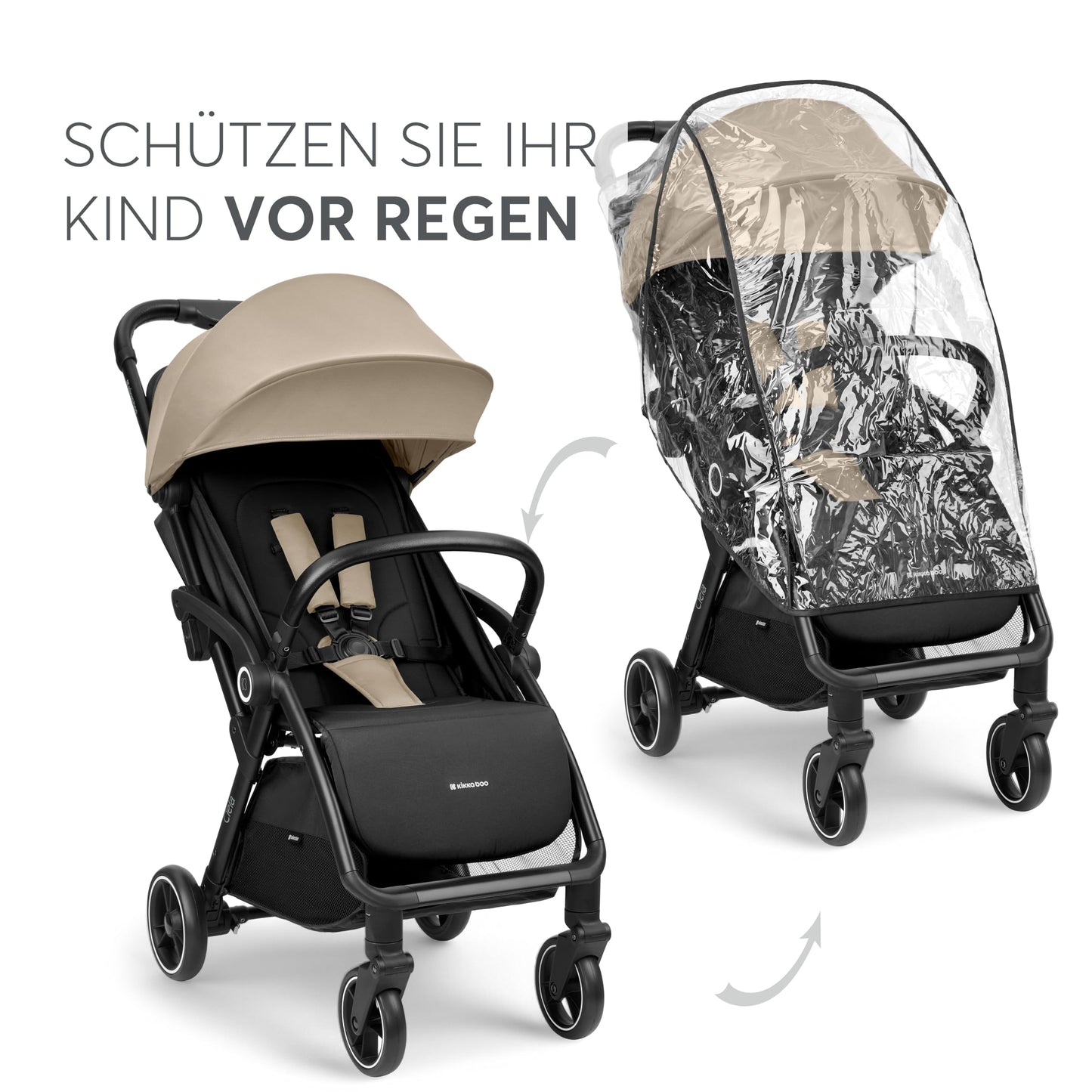 KikkaBoo CIELA Reisebuggy Kinderwagen, wasserabweisend Beige