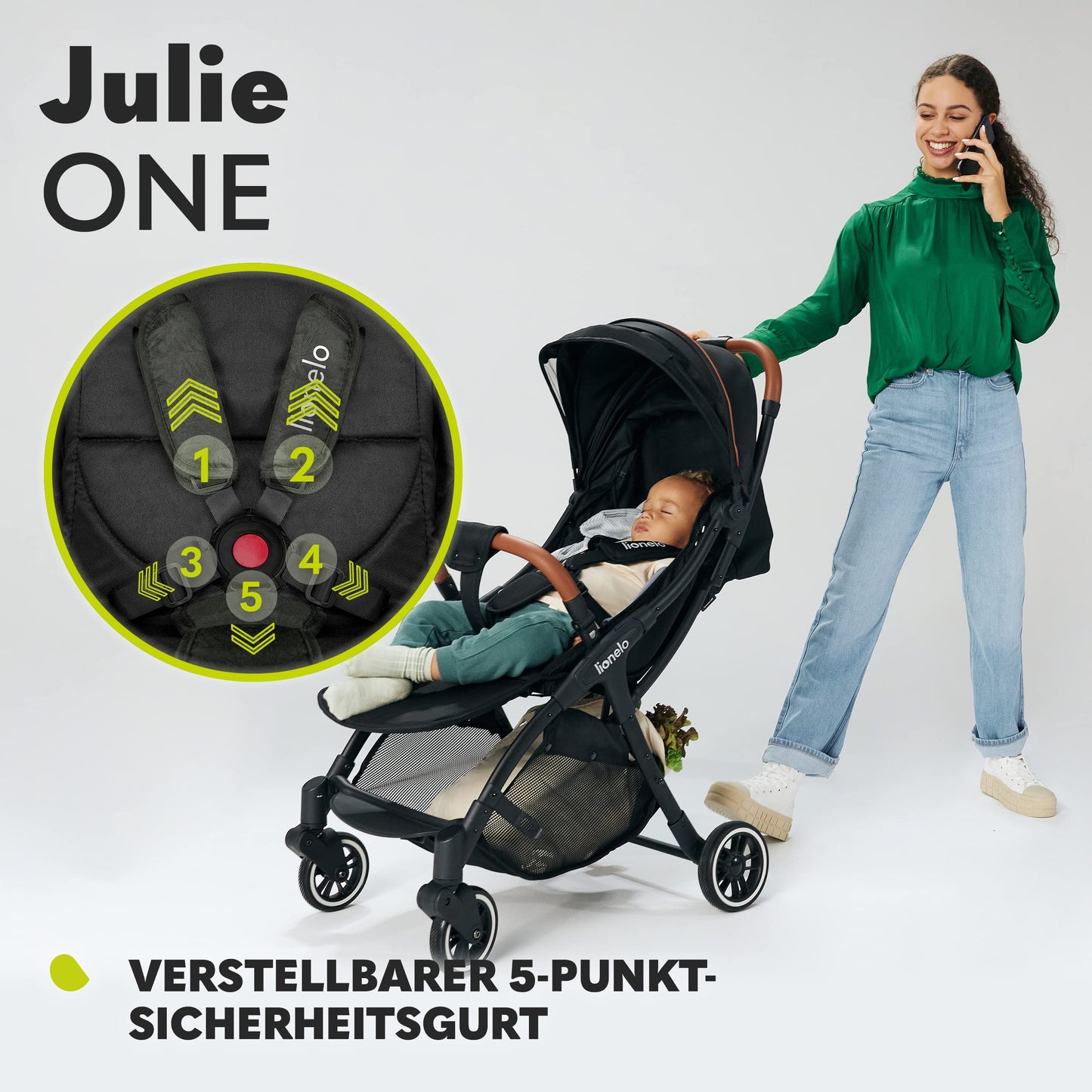 Julie One Baby Buggy, verstellbar mit Transporttasche