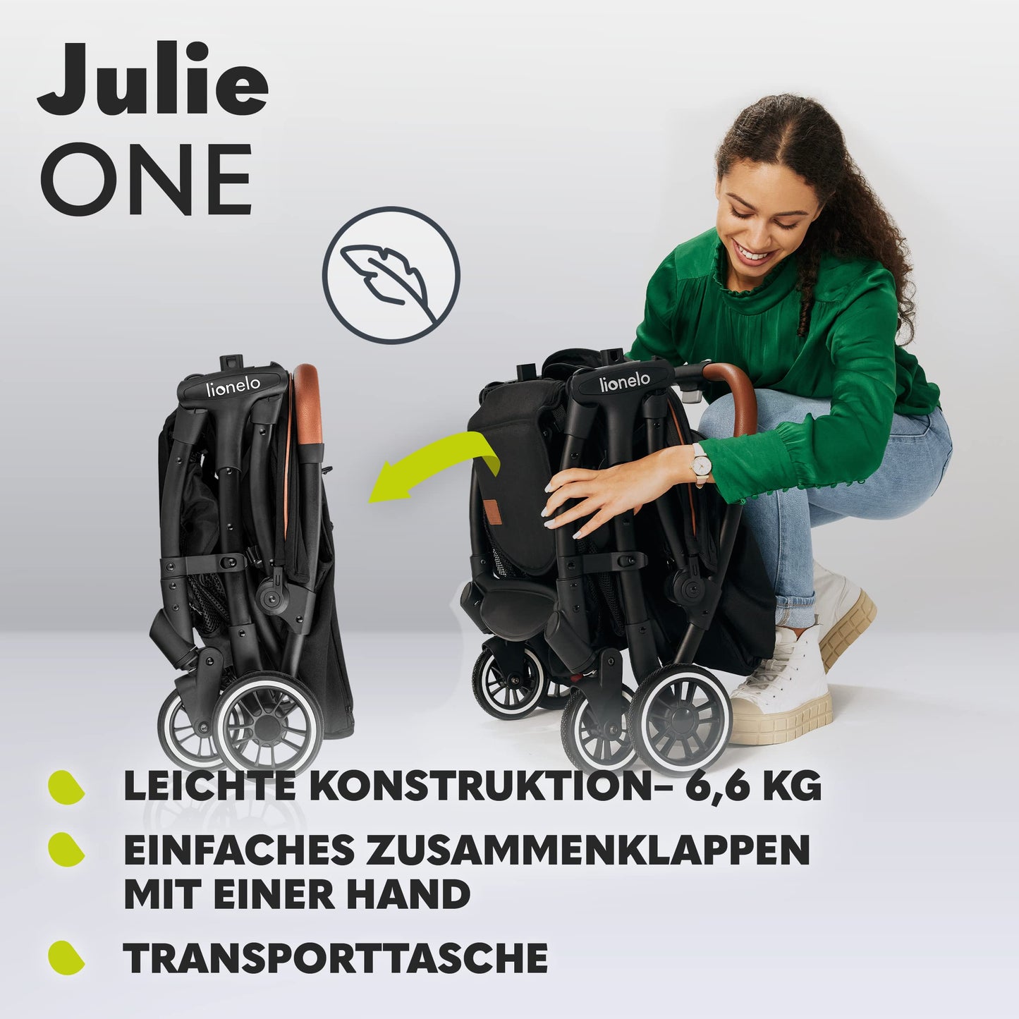 Julie One Baby Buggy, verstellbar mit Transporttasche