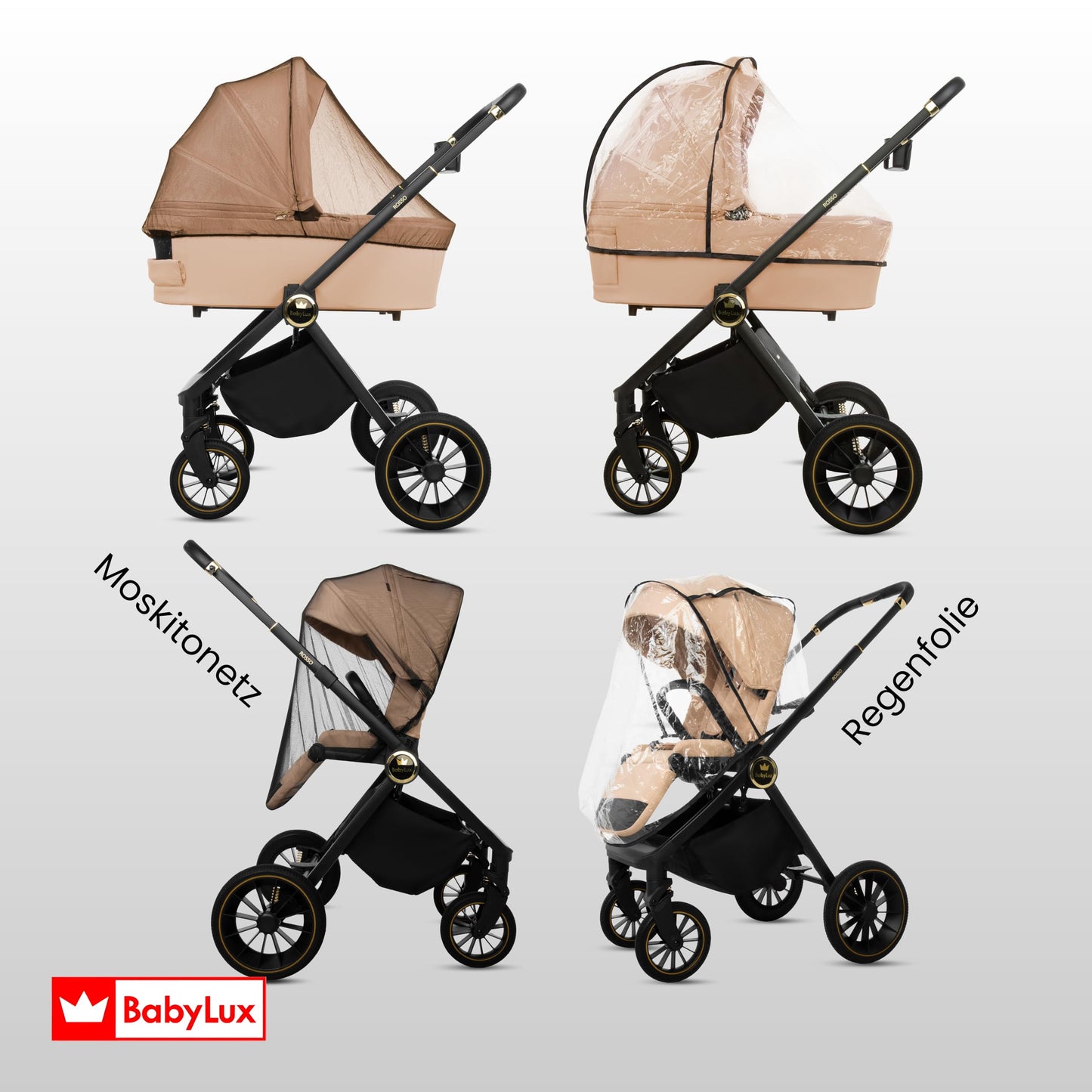 Baby Kinderwagen 3in1, Buggy mit Babyschale